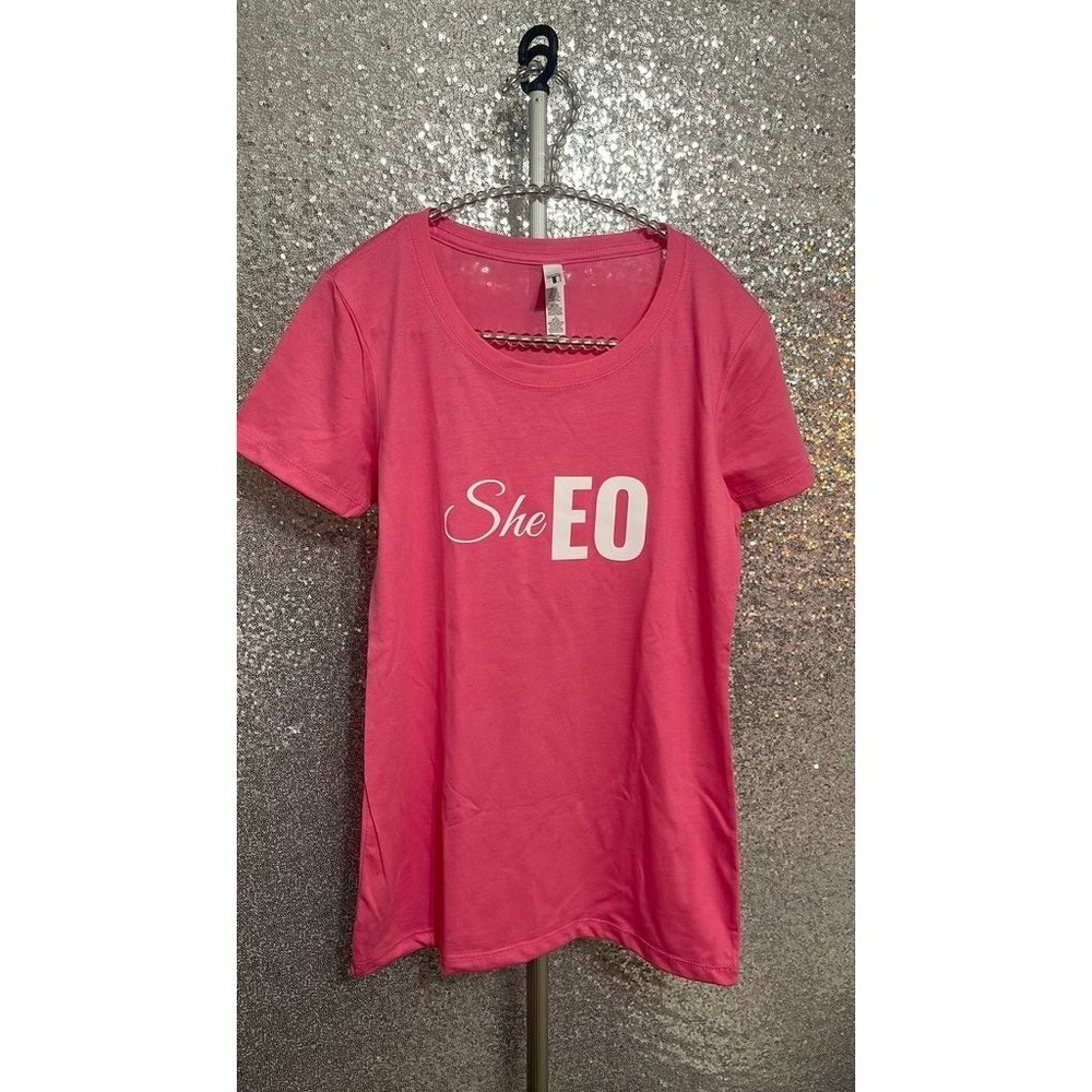Next Level SheEO Graphic Tee Women M Pink Good Short Sleeve Entrepreneur‎ Shirt